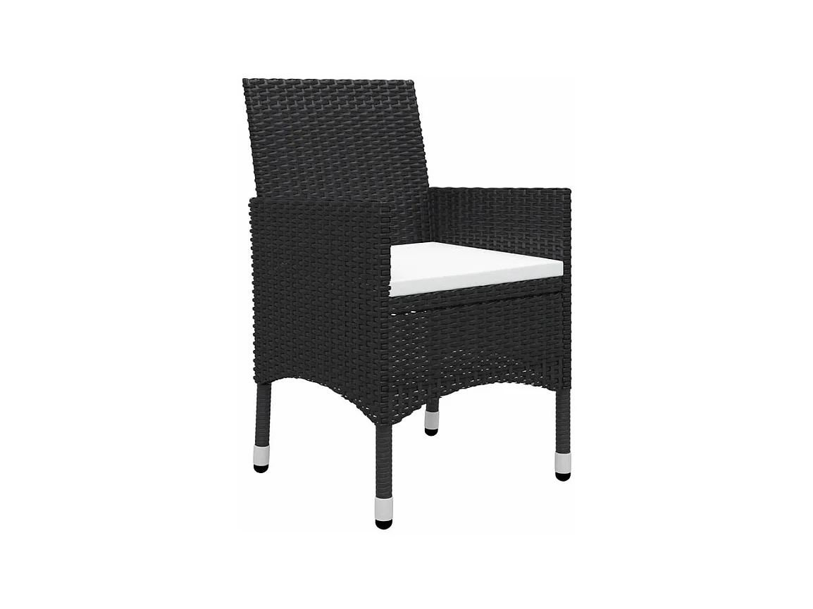 Ensemble de salle à manger de jardin 5 pcs Noir