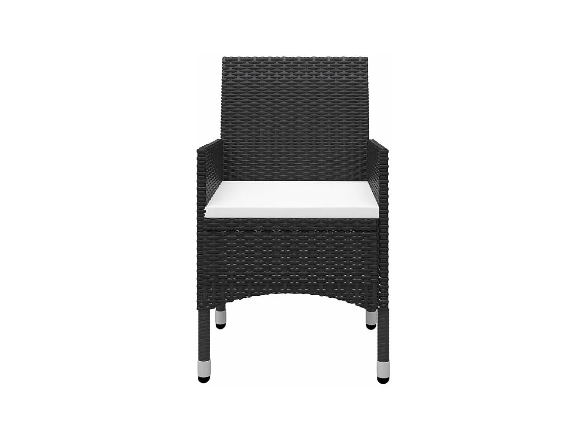 Ensemble de salle à manger de jardin 5 pcs Noir