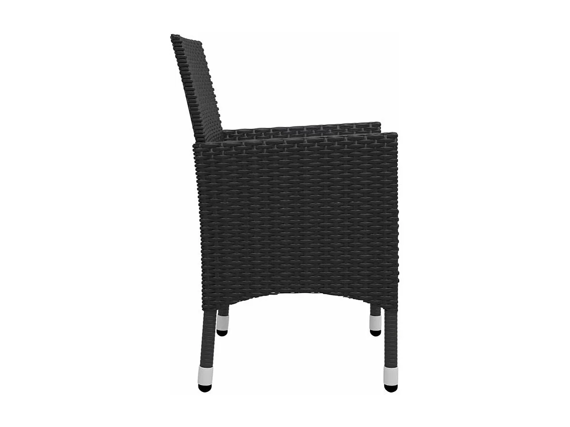 Ensemble de salle à manger de jardin 5 pcs Noir