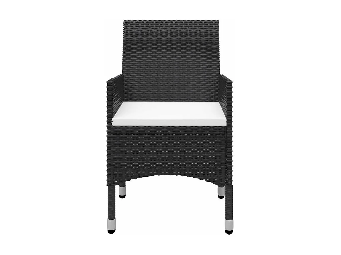 Ensemble de salle à manger de jardin 5 pcs Noir