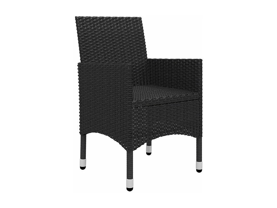 Ensemble de salle à manger de jardin 5 pcs Noir