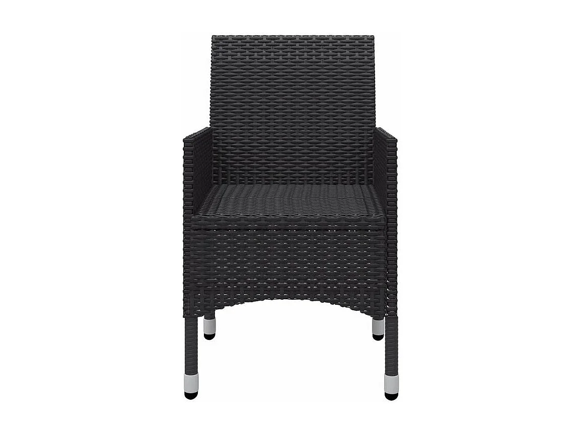 Ensemble de salle à manger de jardin 5 pcs Noir