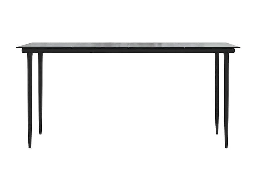 Ensemble à manger jardin coussins 7 pcs gris poly rotin verre