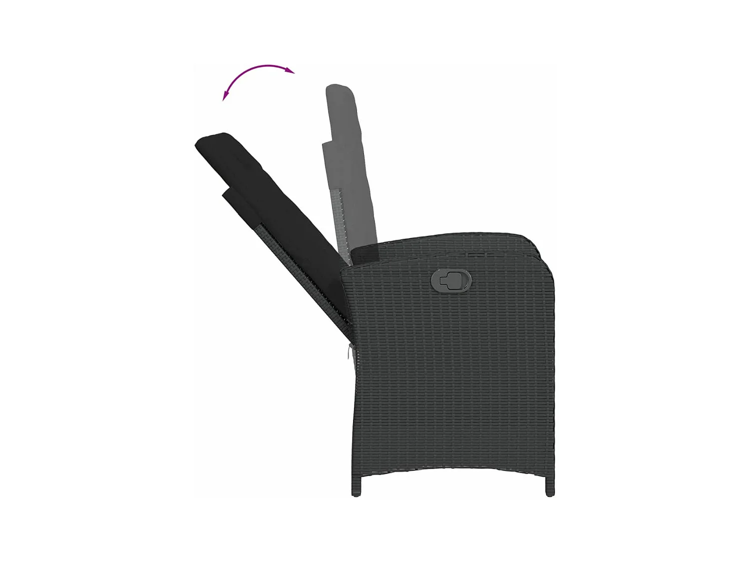 Ensemble à manger de jardin coussins 5pcs Noir Résine tressée