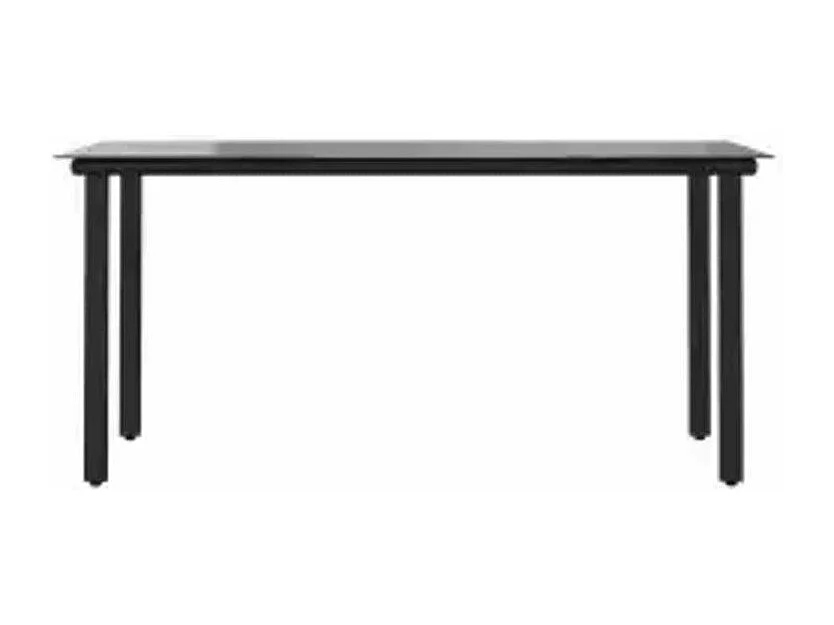 Ensemble à manger de jardin et coussins 5 pcs noir rotin verre