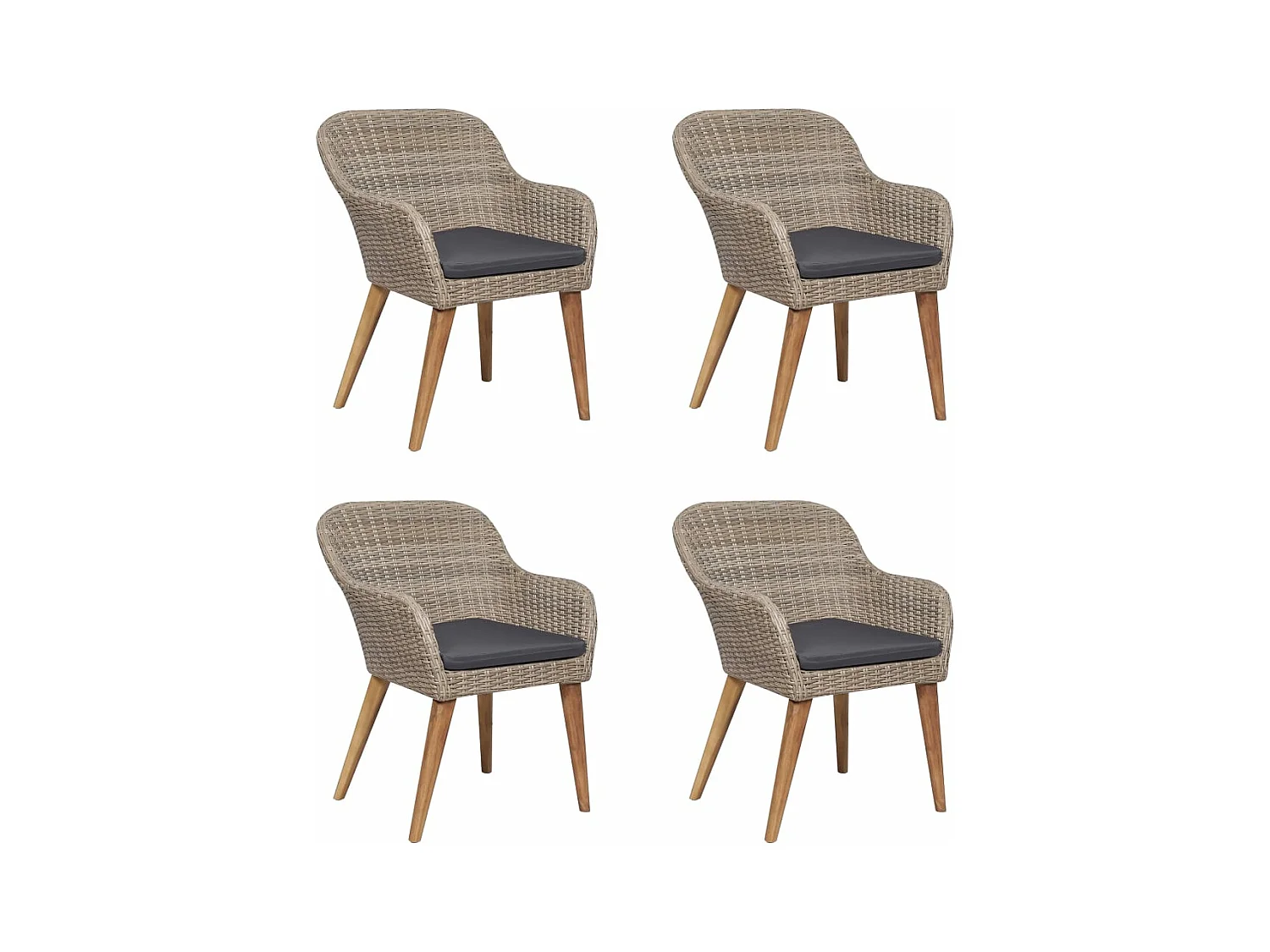 Ensemble de salle à manger de jardin 5 pcs Marron 25