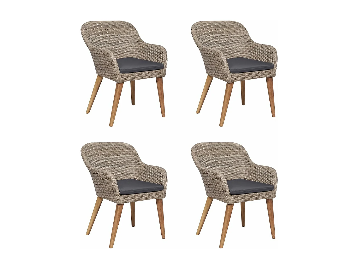 Ensemble de salle à manger de jardin 5 pcs Marron 25