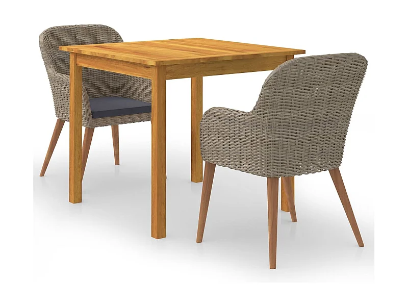 Ensemble de salle à manger de jardin 3 pcs Marron 11