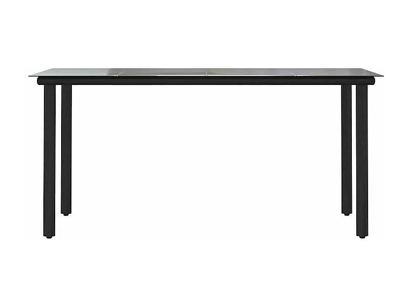 Ensemble à manger de jardin et coussins 5 pcs noir rotin verre