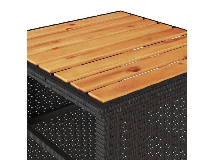 Ensemble de bistro 3 pcs avec coussins noir résine tressée