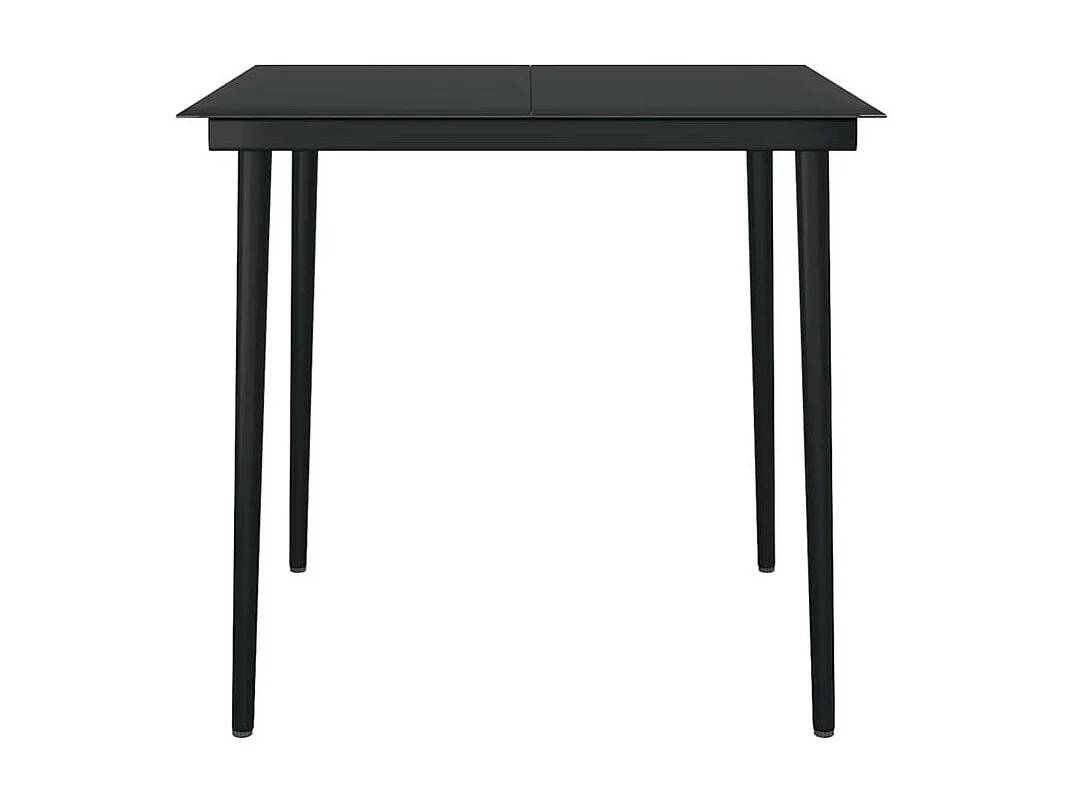 Ensemble à manger de jardin et coussins 5 pcs noir rotin verre