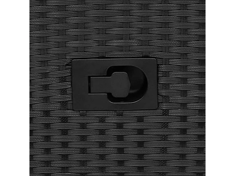 Ensemble de bistro 3 pcs avec coussins noir résine tressée