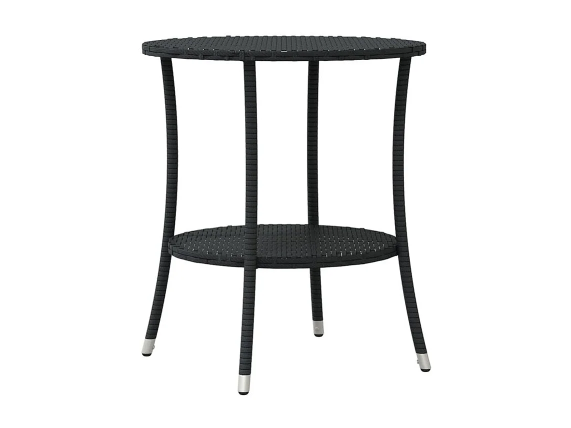 Ensemble de bistro 3 pcs avec coussins noir résine tressée