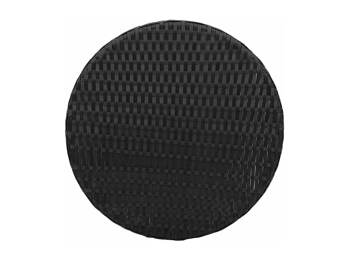 Ensemble de bistro 3 pcs avec coussins noir résine tressée