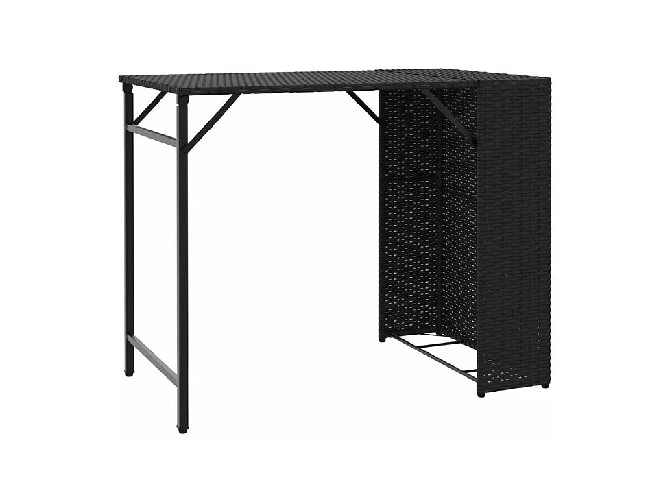 Ensemble à manger de jardin 5 pcs pliable noir résine tressée