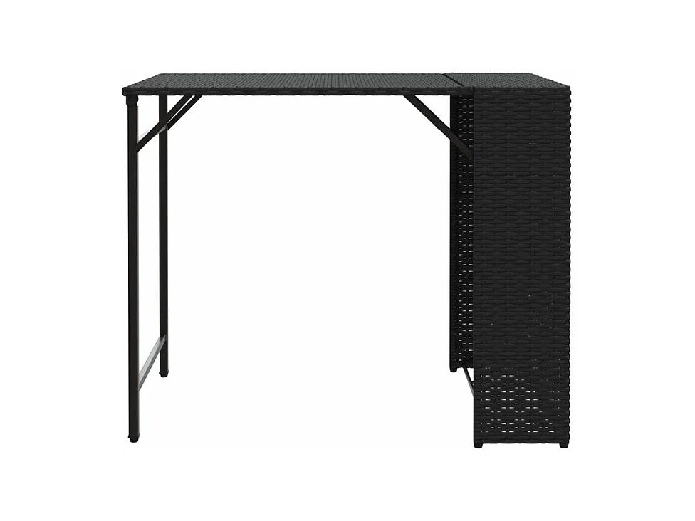 Ensemble à manger de jardin 5 pcs pliable noir résine tressée