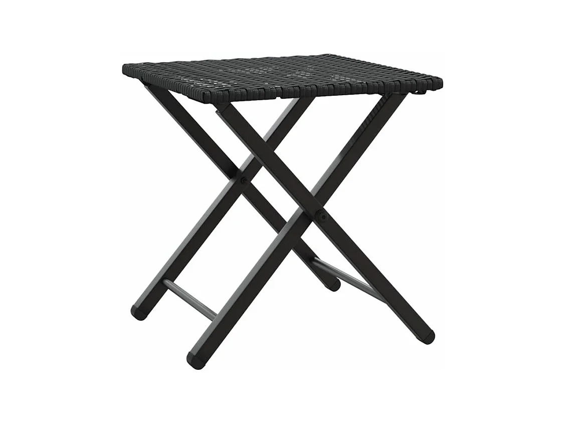Ensemble à manger de jardin 5 pcs pliable noir résine tressée