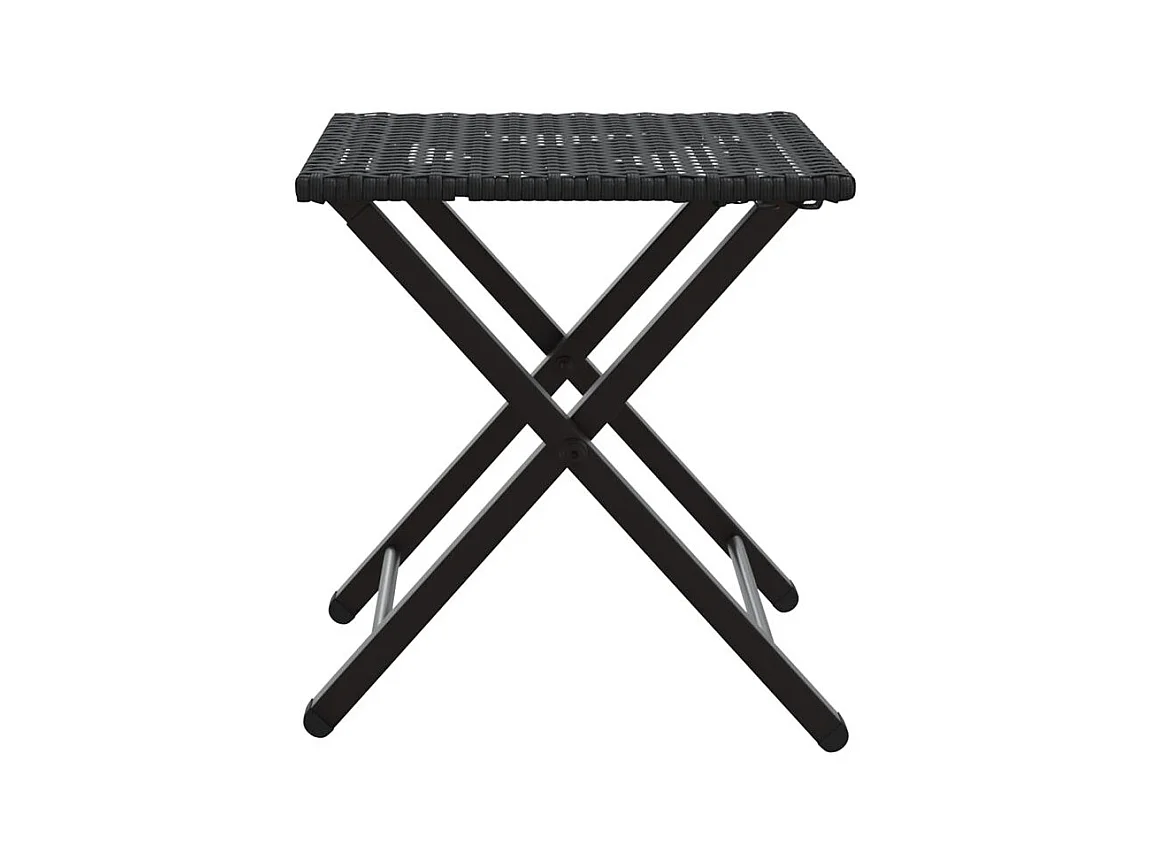 Ensemble à manger de jardin 5 pcs pliable noir résine tressée