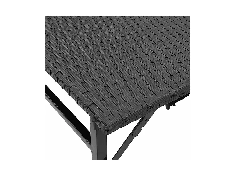 Ensemble à manger de jardin 5 pcs pliable noir résine tressée