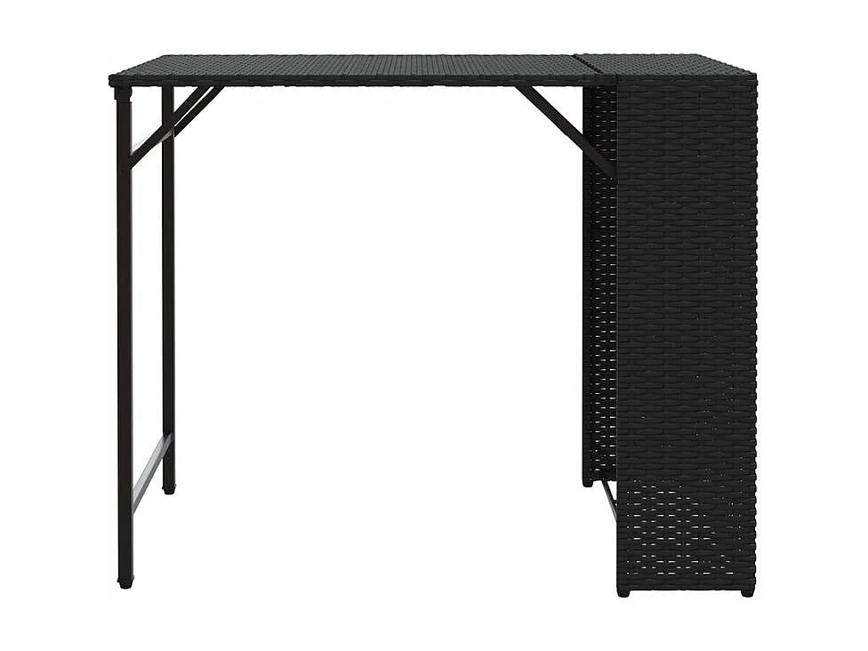 Ensemble à manger de jardin 5 pcs pliable noir résine tressée