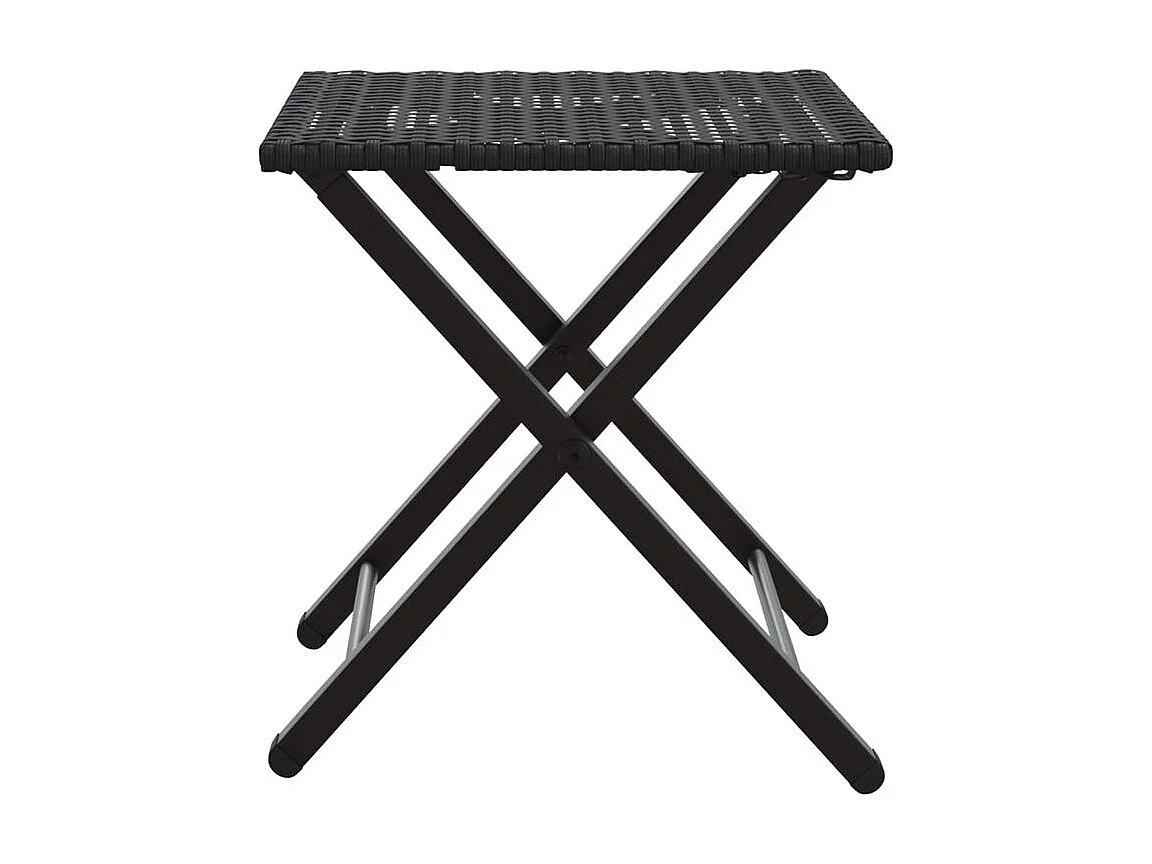 Ensemble à manger de jardin 5 pcs pliable noir résine tressée