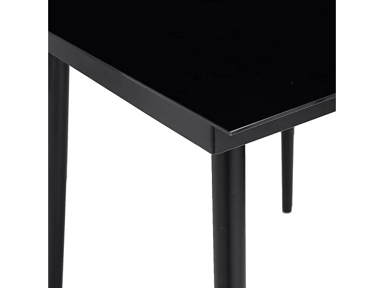 Ensemble à manger jardin coussins 5 pcs gris poly rotin verre