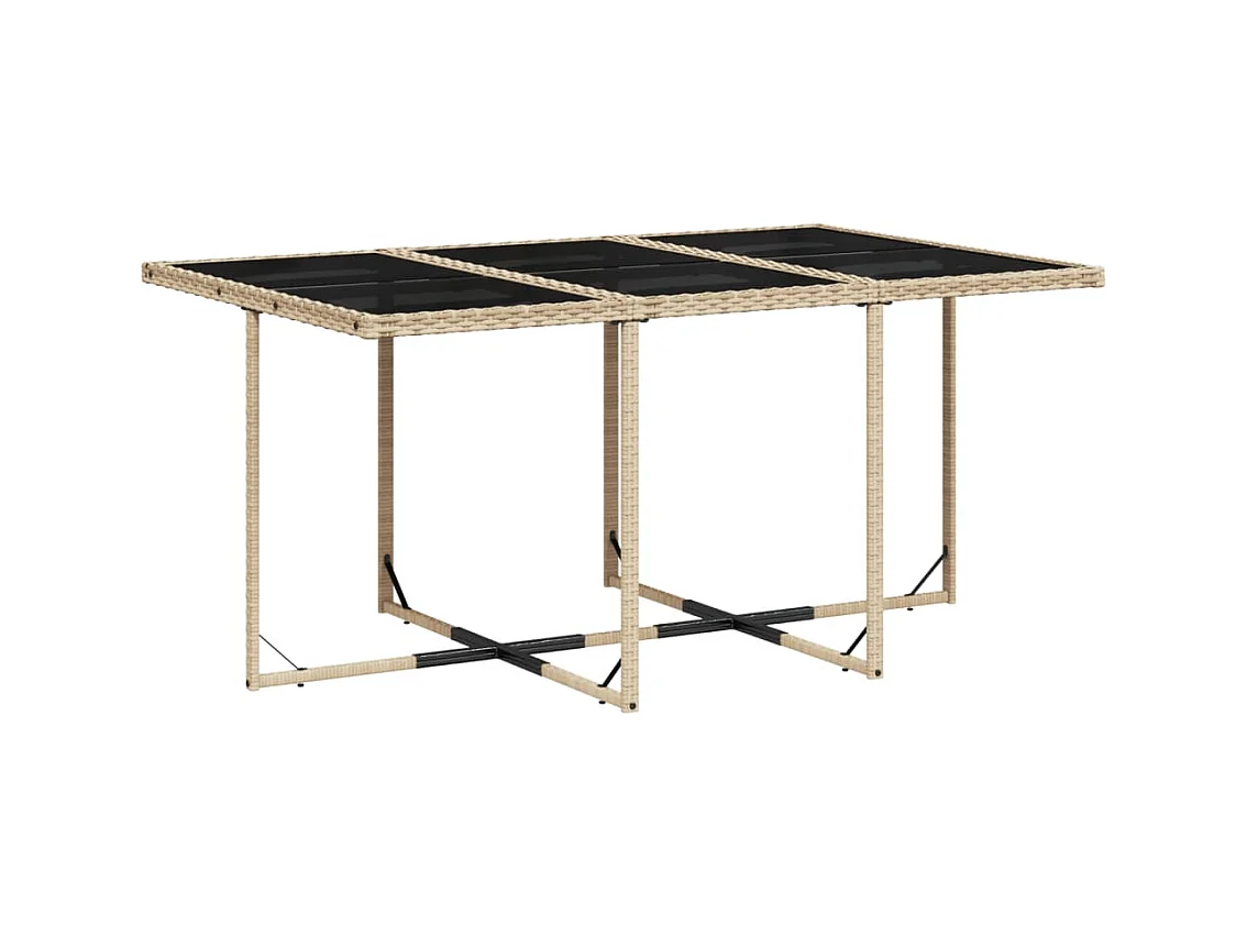 Ensemble à manger de jardin coussins 7 pcs mélange beige rotin