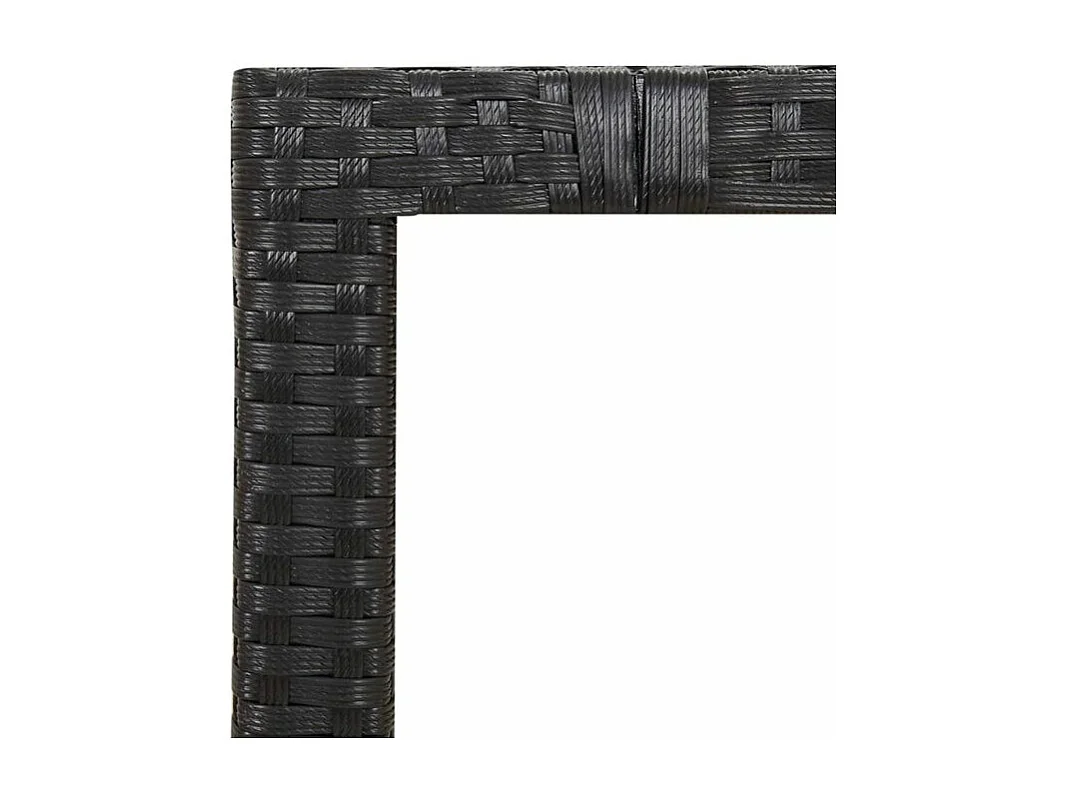 Ensemble à manger de jardin coussins 5pcs Noir Résine tressée