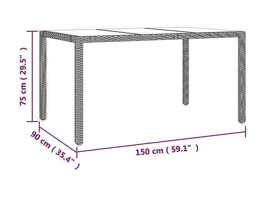 Ensemble à manger de jardin coussins 5pcs Noir Résine tressée
