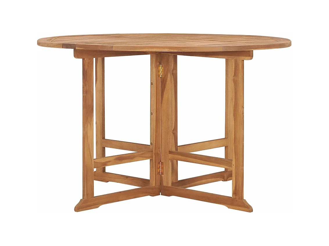Mobilier à dîner d'extérieur pliable 5 pcs Bois solide de teck