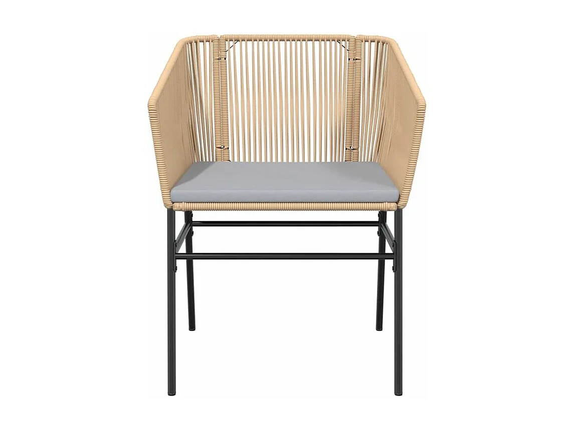 Ensemble à manger jardin coussins 7pcs marron poly rotin verre