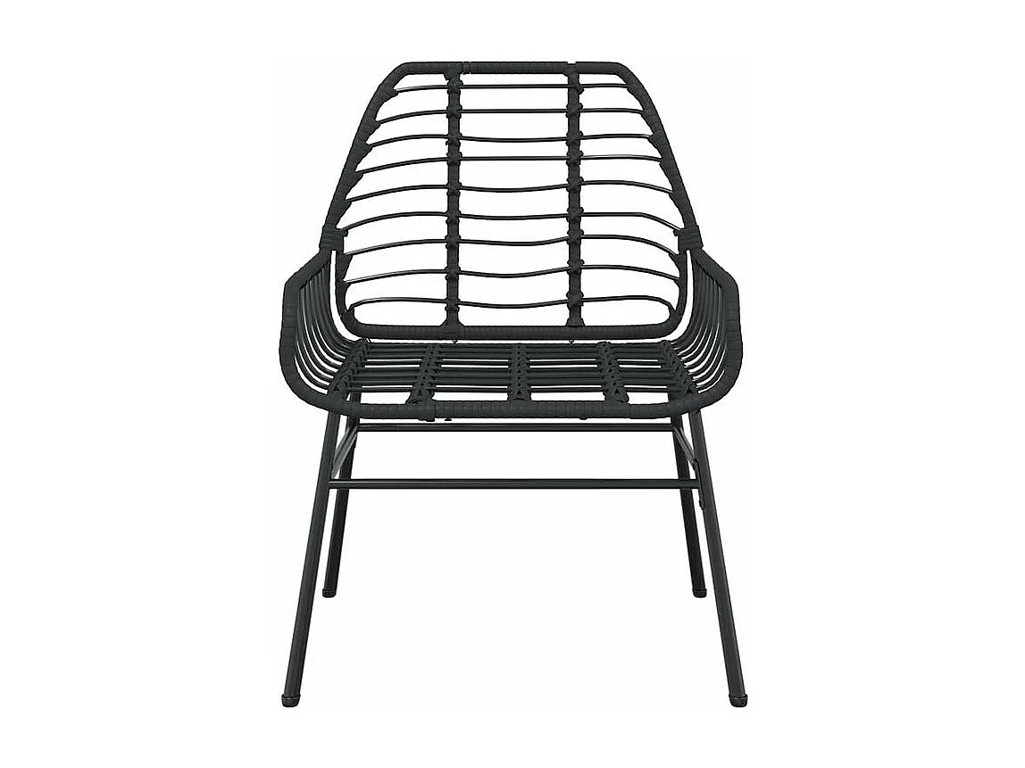 Ensemble à manger de jardin 3 pcs noir résine tressée verre