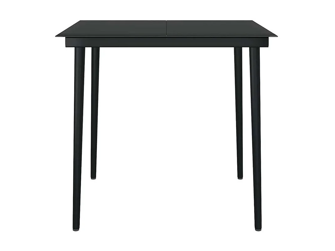 Ensemble à manger de jardin 3 pcs noir résine tressée verre