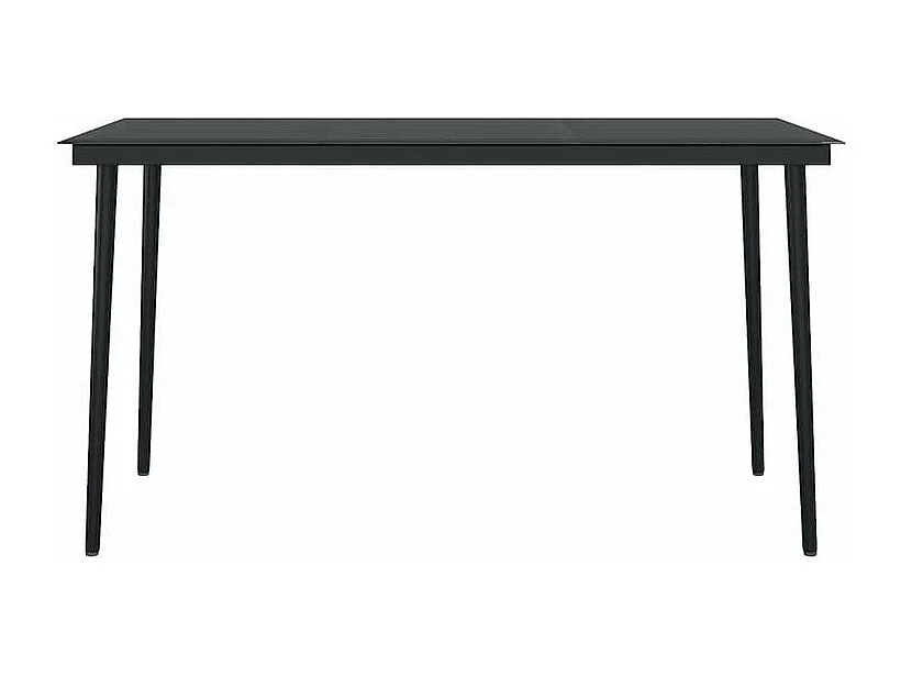 Ensemble à manger de jardin et coussins 5 pcs noir rotin verre