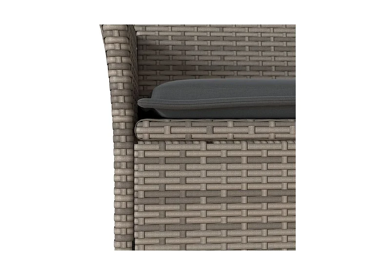 Ensemble à manger de jardin et coussins 11 pcs gris rotin verre