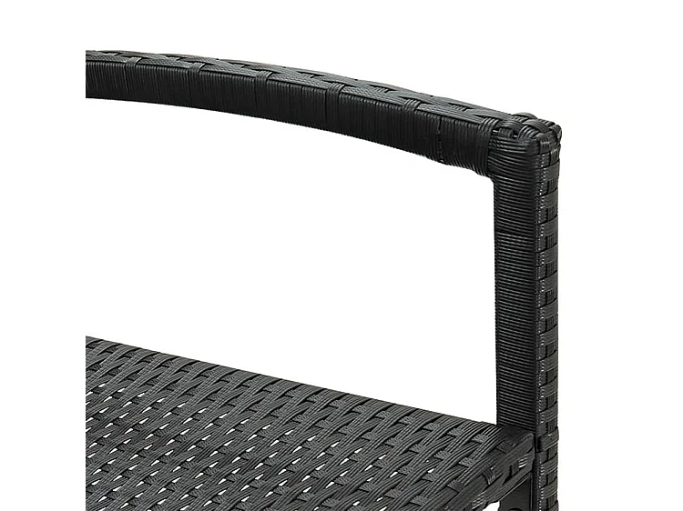 Ensemble de bar de jardin 5 pcs noir bois massif acacia rotin