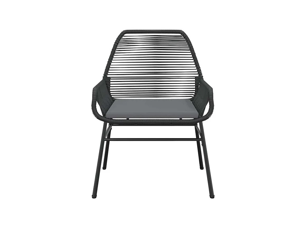 Ensemble à manger de jardin et coussins 5 pcs noir rotin verre