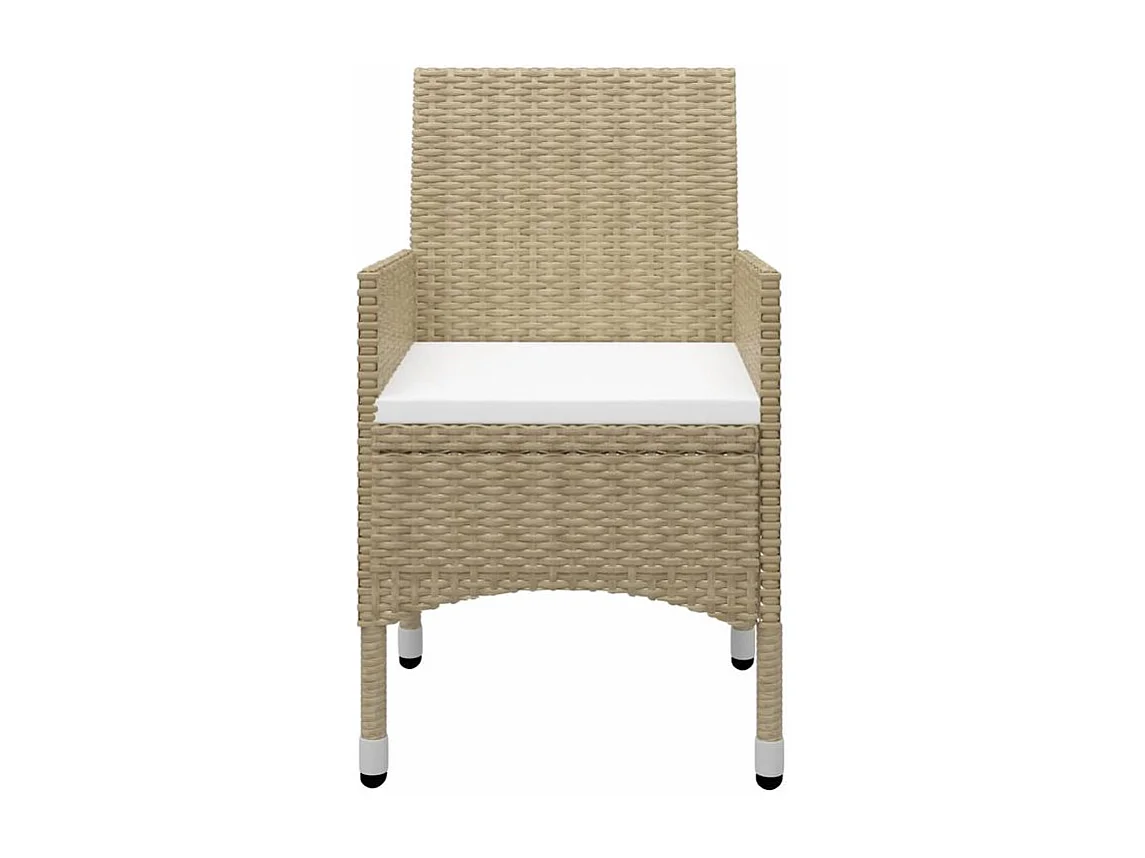 Ensemble de salle à manger de jardin 5 pcs Beige