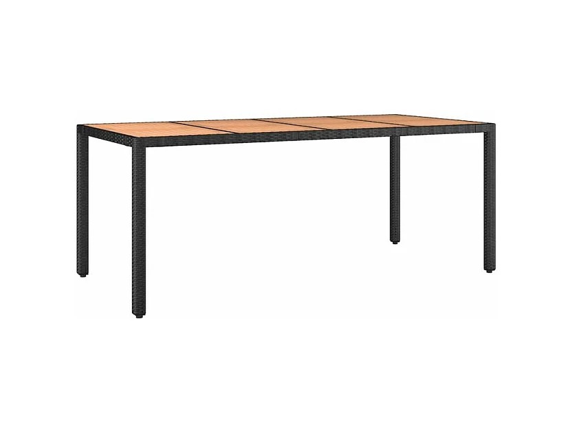 Ensemble à manger de jardin 9pcs coussins noir résine tressée