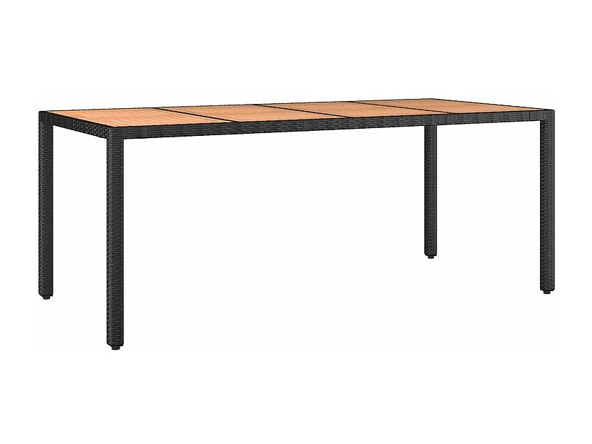 Ensemble à manger de jardin 9pcs coussins noir résine tressée