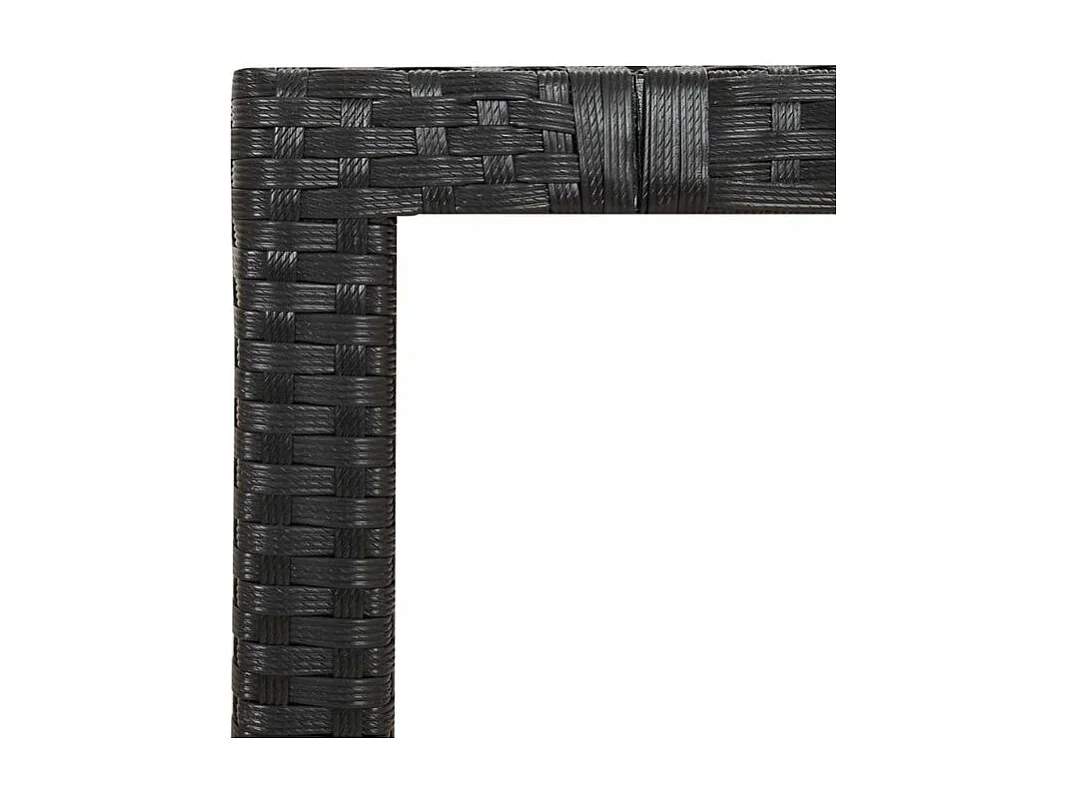 Ensemble à manger de jardin 9pcs coussins noir résine tressée