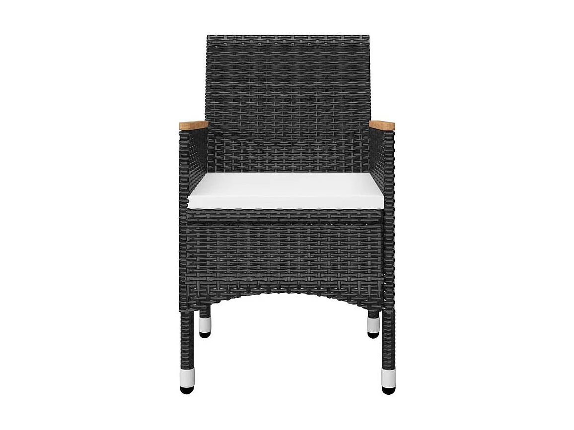 Ensemble de salle à manger de jardin 7 pcs Noir