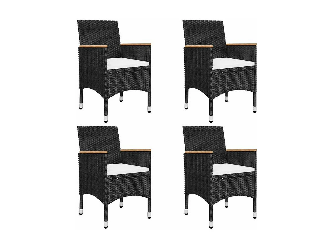 Ensemble de salle à manger de jardin 7 pcs Noir