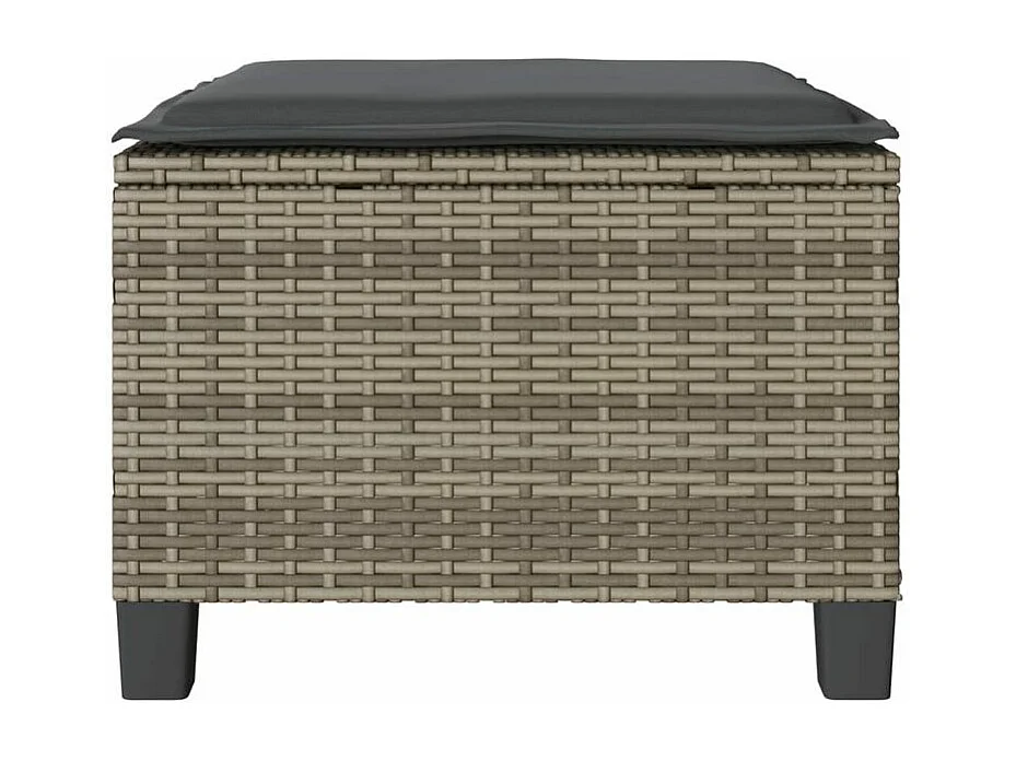 Ensemble de bistro 3 pcs avec coussins gris résine tressée