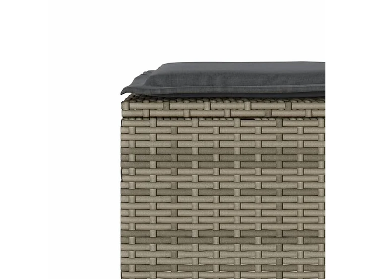 Ensemble de bistro 3 pcs avec coussins gris résine tressée