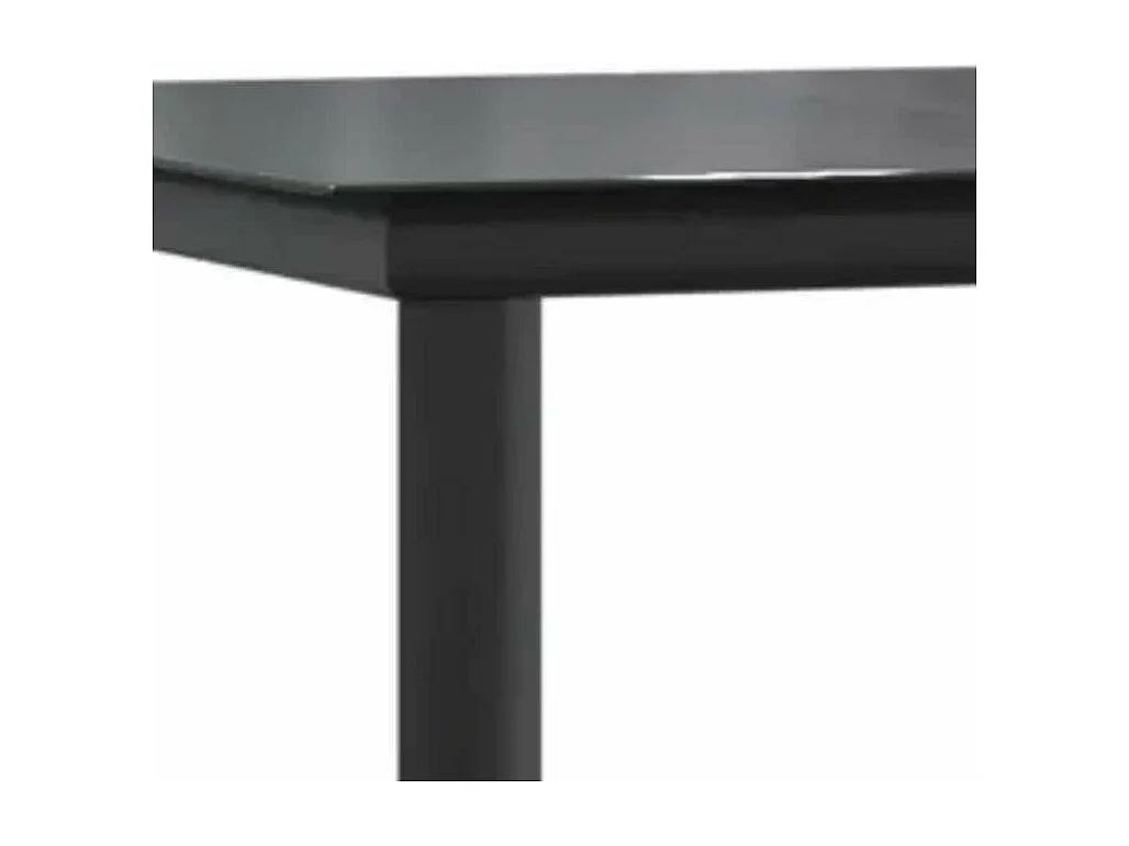 Ensemble à manger de jardin et coussins 5 pcs noir rotin verre