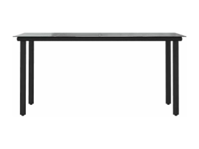 Ensemble à manger de jardin et coussins 5 pcs noir rotin verre