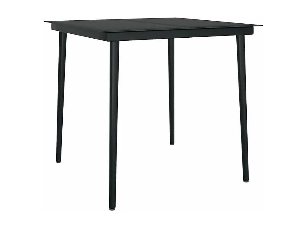 Ensemble à manger de jardin et coussins 3 pcs noir rotin verre