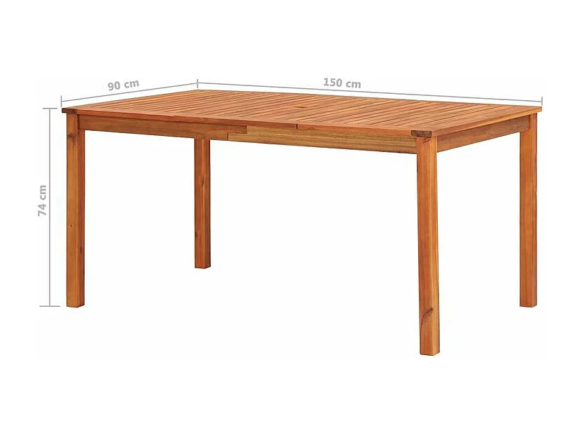 Mobilier à dîner d'extérieur 7 pcs et coussins Acacia solide