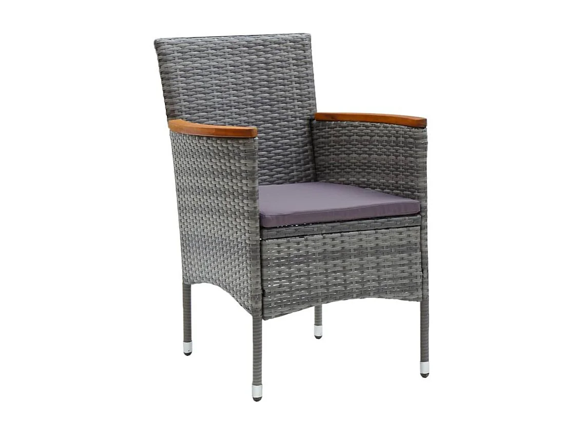 Ensemble à manger de jardin 7 pcs Gris